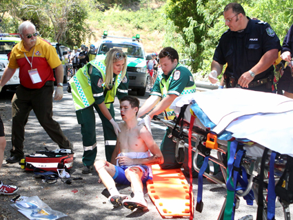 Geraint Thomas (SKY) réalise le doublé sur le tour down under 7 chute