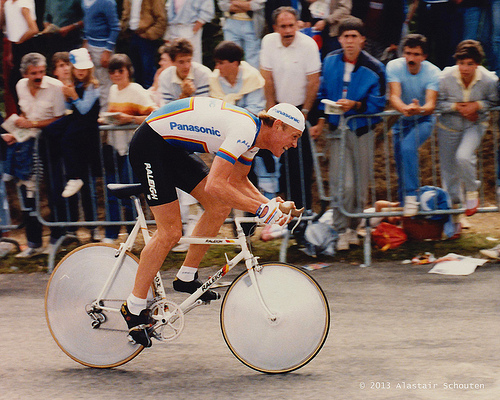 Eric Vanderaerden sur le prologue du Tour 86 panasonic