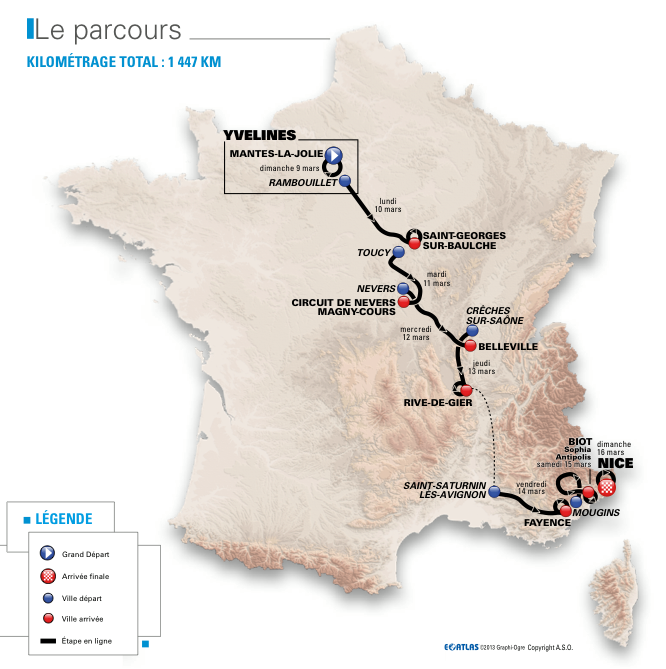 Le parcours de la 72 ème édition du ParisNice
