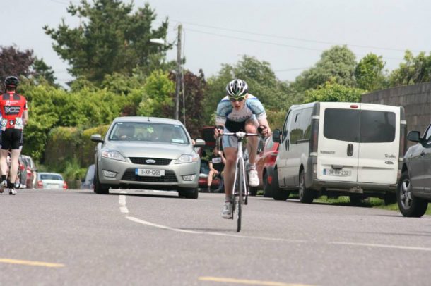 le junior Eddie Dunbar en solitaire devant les elites , photo Maura Lynch Moriarty