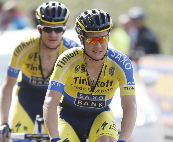 Nicolas Roche réalise le doublé sur la Route du Sud 7 Roche et Rogers finissent respectivement 1 er et 2 ème sur la 2ème étape de la Route du Sud. Photo Team TInkoff