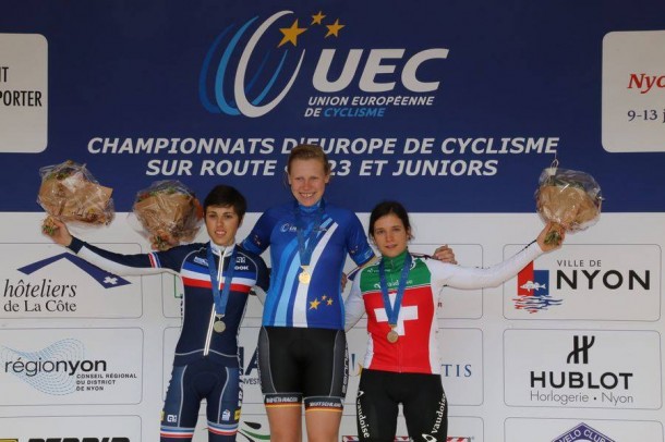 Le podium espoirs Dames (Photo UEC)