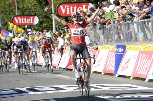 Tony Gallopin remporte l'étape 2 jours après avoir porté le maillot jaune (Photo Tour de France ASO)