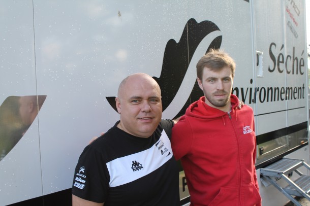 Dan McLay with Emmanuel Hubert (team's manager Bretagne Séché Environnement)