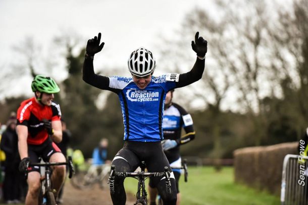 David Montgomery lors de sa victoire aux Championnats d'Irlande de cyclo-cross (photo Sean Rowe) 