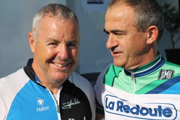 Stephen Roche avec Pascal Campion son ancien co-équipier au team La Redoute (photo Be Celt)