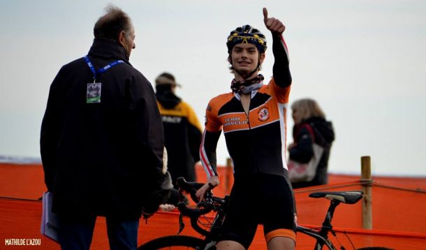 L'Irlandais Graham O'Brien rejoint le team Sud Vélo 9 Josselin Riou (qui avait accompagné la séléction Irlandaise au denier mondial sur routes (photo Mathilde l'Azou)