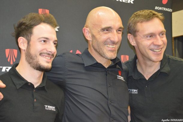 Jens Voigt: La nouvelle odyssée de la Star "Trek" 12 Arnaud Le Goff (Trek Bicycle Quimper) entouré des champions de la Trek Factory Racing (photo Agathe Donnard)