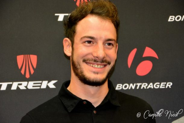 Julien Bernard lors de l'inauguration de Trek Bicycles à Quimper (photo Camille Nicol)