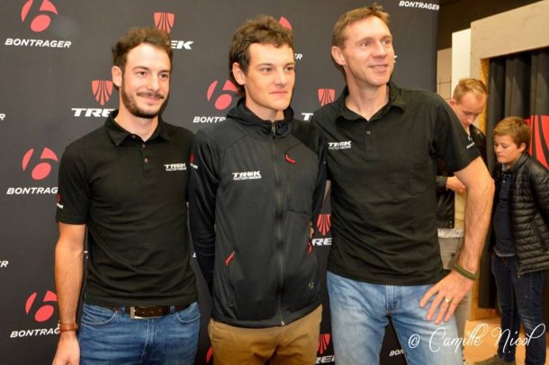 Jens Voigt avec Julien Bernard (Trek Factory Racing) et Jérémy Bescond (Côtes d'Armor) qui sera équipé en Trek 