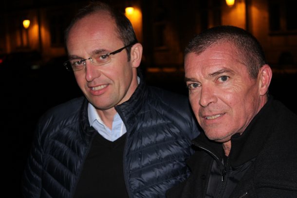 Avec Cédric Le Ny, manager du team Hennebont Cyclisme