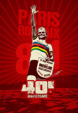 Une oeuvre de Greg commémorant "Les 40 ans de la victoire de Bernard Hinault" sera vendue aux enchères 8 fich