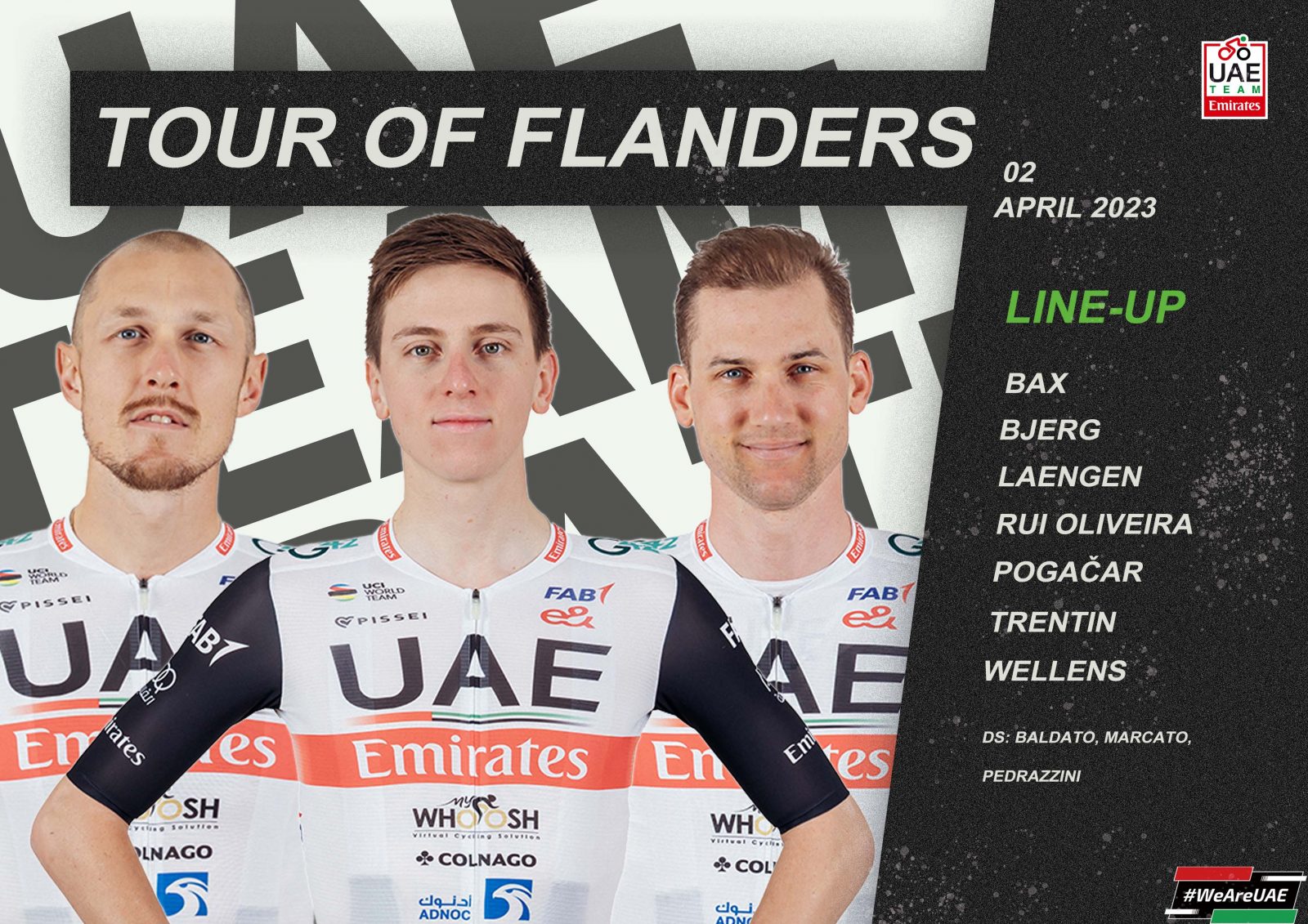 Le team UAE avec Tadej Pogacar sur le Tour des Flandres: "Je suis impatient" 7 imea