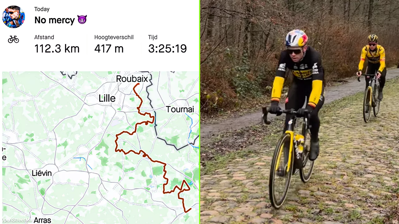 Wout van Aert et ses coéquipiers en reco sur Paris-Roubaix 7 vurtu