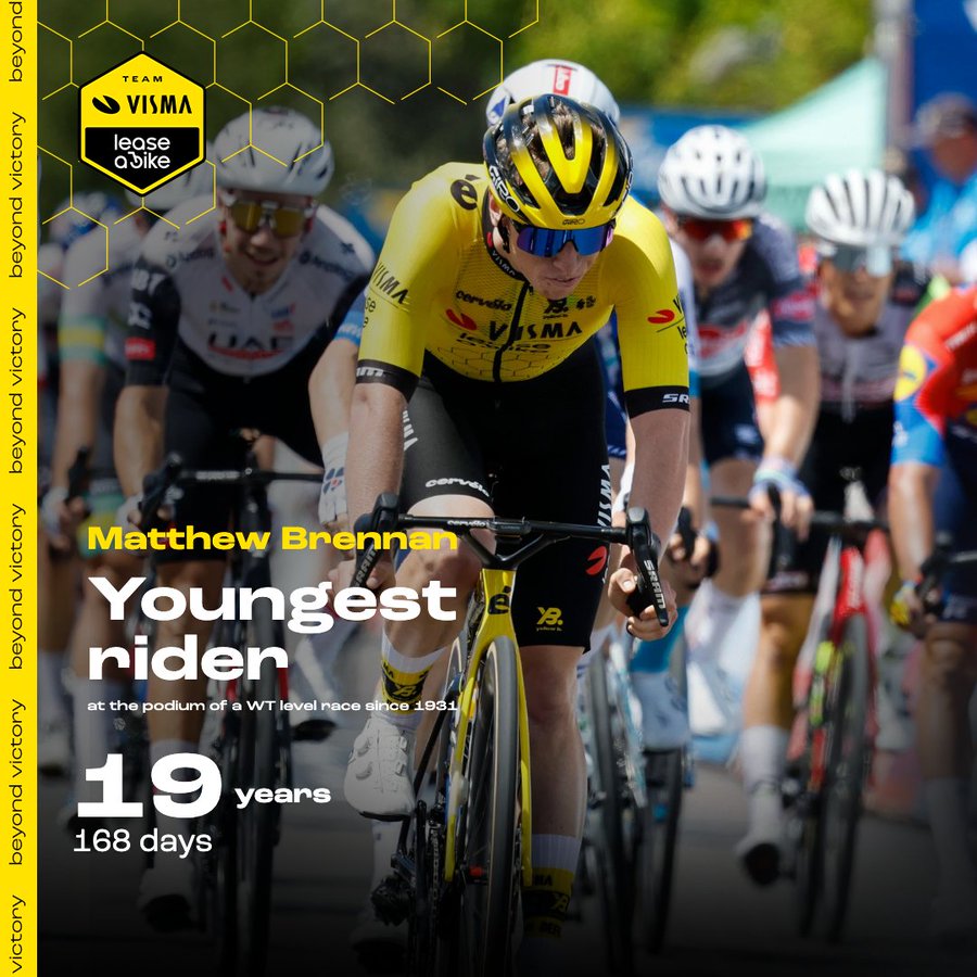 Matthew Brennan, le plus jeune coureur à finir sur un podium d'une course WorldTour: "je m’en souviendrai longtemps" 7 fatthew