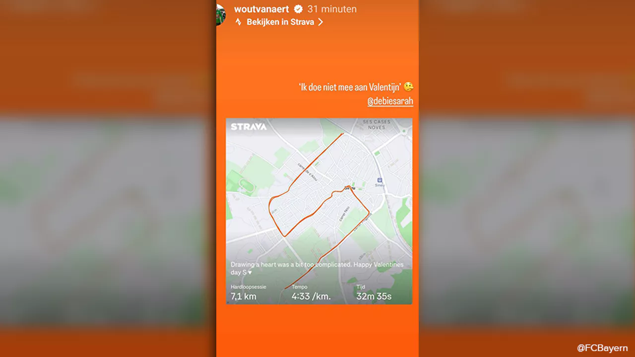 Pour la Saint Valentin, Wout van Aert signe le S pour Sarah, sa compagne 7 folue